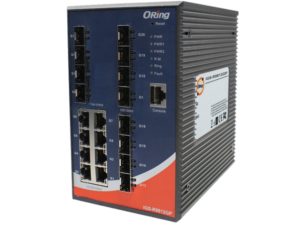 ORing GigE 8x 10/100/1000TX + 12x SFP Managed Layer 3 Industrial Switch