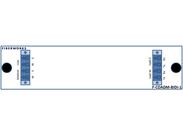 Fiberworks 1 ch. single fiber CWDM OADM East+west, LC,  w/mon.ports 