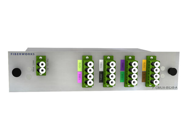 Fiberworks 8ch. CWDM BiDi CATV Mux/Demux Single fiber, Mon. port, LC/APC, A-side 