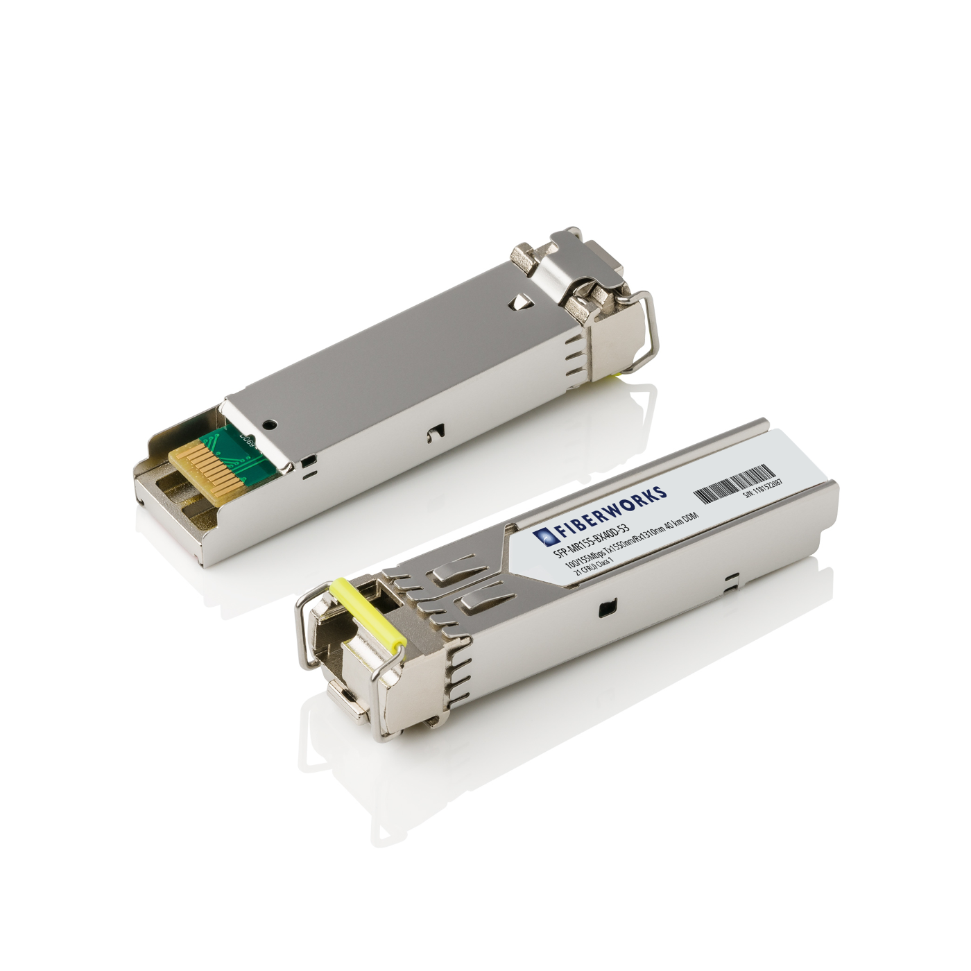 SFP-MR155-BX40D-53-U Fiberworks AS  SFP BiDi, 100/155Mbps, DDM, SM, 40km TX/RX=1550/1310nm, 20 dB, LC, Fiberworks