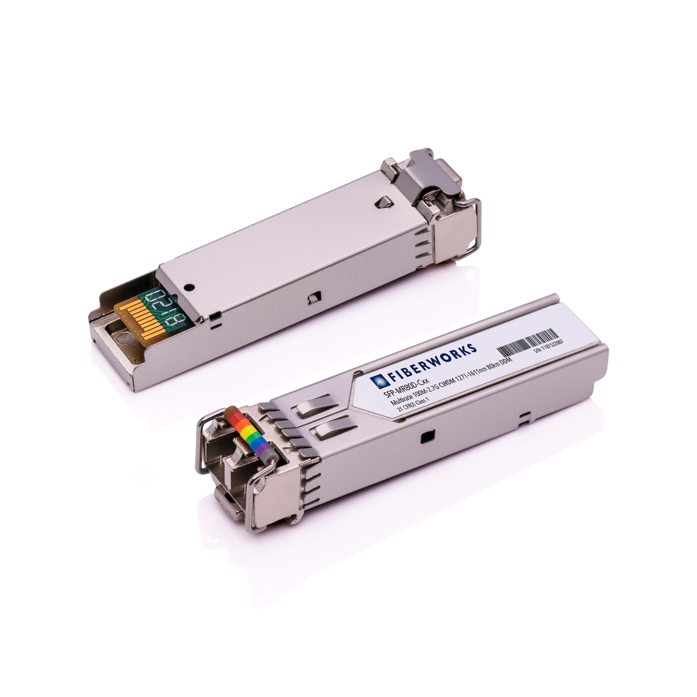 SFP-MR80D-Cxx Fiberworks AS  SFP, Multirate 100M-2.7G, DDM, 80km CWDM 1271nm-1611nm, 28dB, SM