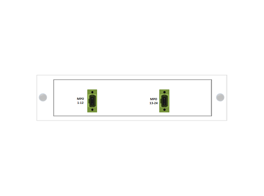 F-MPO24-2-SM-MPA-LCU Fiberworks AS  24-fiber MPO mounted fanout, rear access MPO12(f) to LC/UPC connectors. SM 9/125.