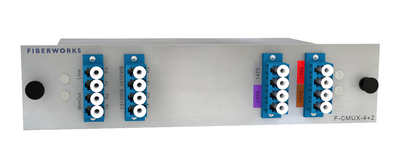 F-CMUX-4+2-4761-MLU Fiberworks AS  Fiberworks 4+2 ch. CWDM Mux+Demux 4 CWDM ch + 1310 &amp; 1550 nm WB, Mon.ports