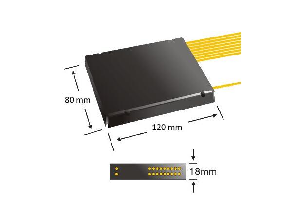 Fiberworks outdoor 8+1 CWDM Mux+Demux for splice trays, 900µm pigtails 