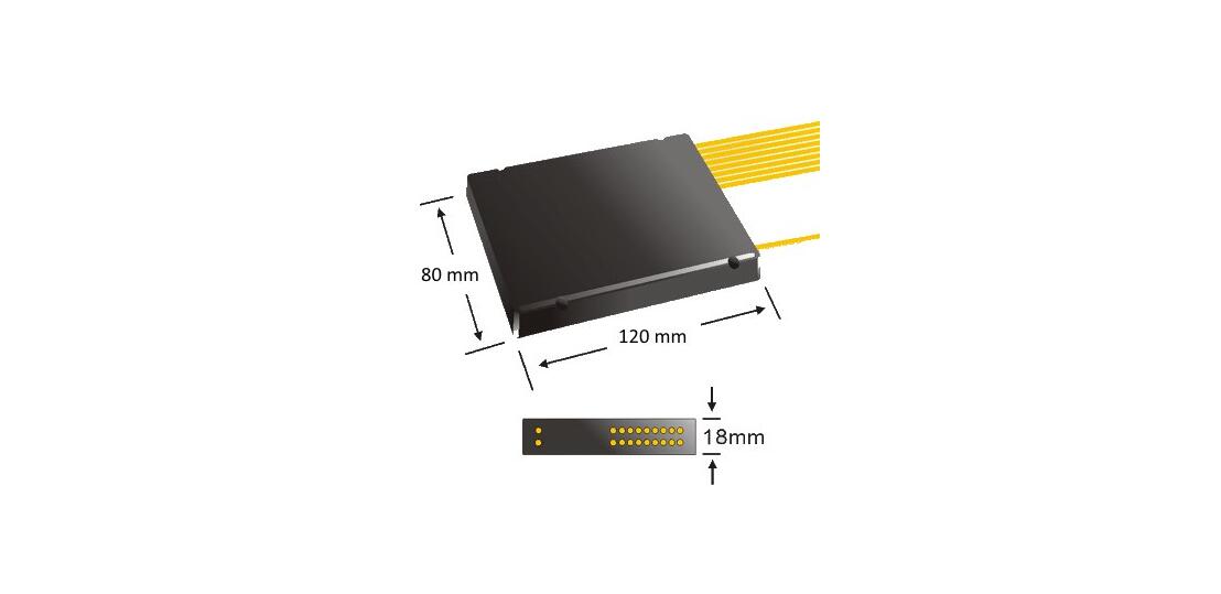 F-CMUX-8+1-4761-O9 Fiberworks AS  Fiberworks outdoor 8+1 CWDM Mux+Demux for splice trays, 900&#181;m pigtails