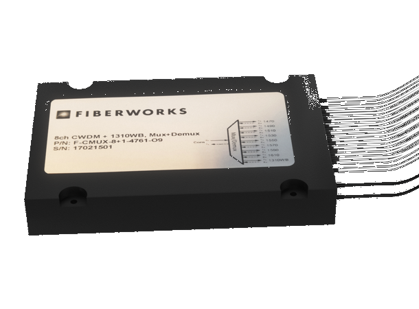 Fiberworks outdoor 8+1 CWDM Mux+Demux for splice trays, 900µm pigtails 