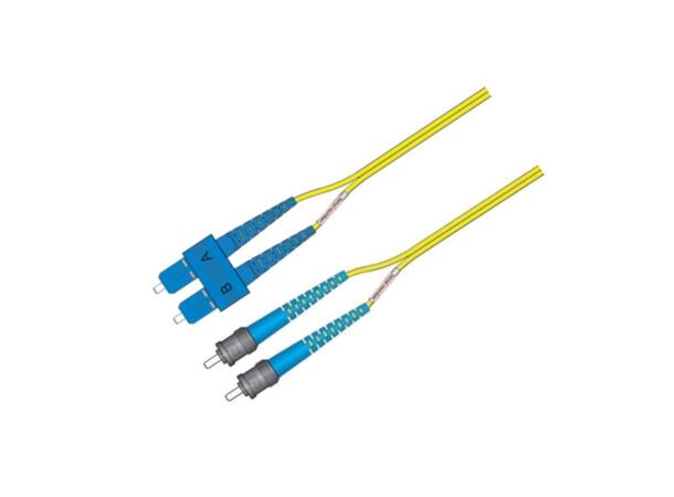 Snor SM DPX ST/UPC-SC/UPC xx m 9/OS2 G.657.A2 2x ø2mm Gul 