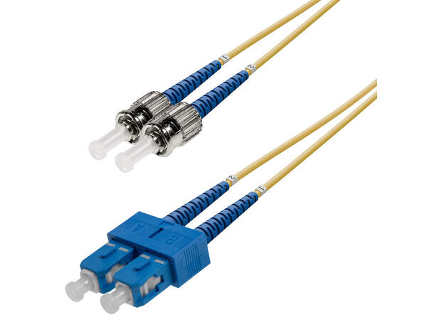 Snor SM DPX ST/UPC-SC/UPC xx m 9/OS2 G.657.A2 2x ø2mm Gul 