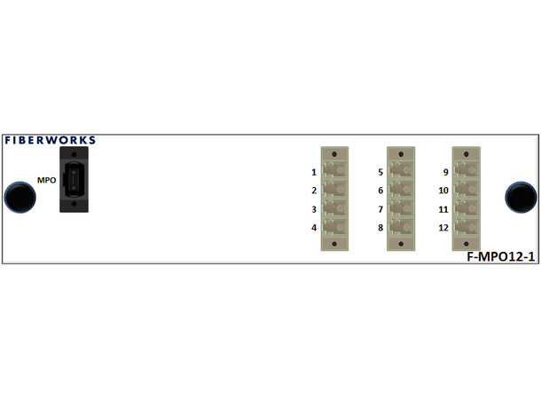 12-core MTP/MPO mounted fan-out. MPO12(f) to LC/PC connectors. MM 50/125