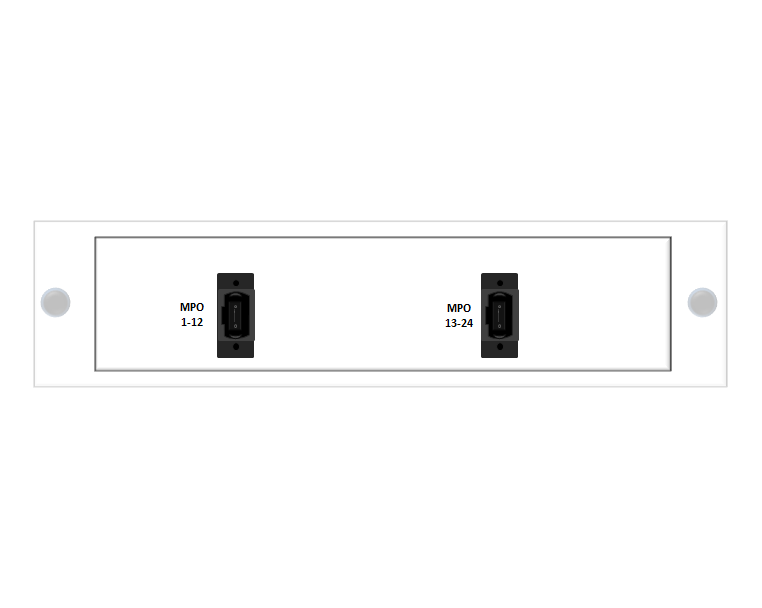F-MPO24-2-OM3-MP-LC Fiberworks AS  24-port MPO mounted fan-out, rear access 2x MPO12(f) to 12x LC/PC, 50/125&#181;m OM3