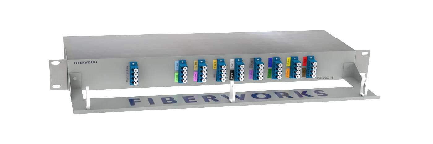 F-CMUX-16-2961-MLU Fiberworks AS  Fiberworks 16 ch. CWDM Mux+Demux C29-C43 and C47-C61, Monitor ports