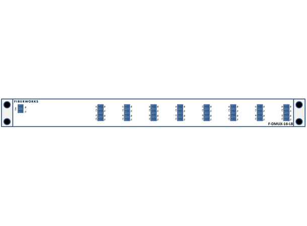 Fiberworks 16 ch. DWDM Mux+Demux, Low ITU ch. 25-40, 100 GHz, LC 
