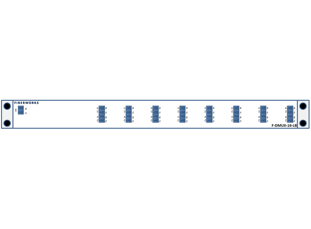 Fiberworks 16 ch. DWDM Mux+Demux, Low ITU ch. 25-40, 100 GHz, LC