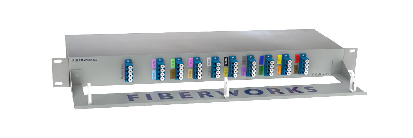 F-CMUX-18-2761-MLU Fiberworks AS  Fiberworks 18 ch. CWDM Mux+Demux C27-C61, Monitor ports, LC/UPC