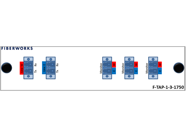 Fiberworks Network Tap, 3 x 17%, 1 tap SM 9/125, IL 3.6 dB, LC/UPC connectors