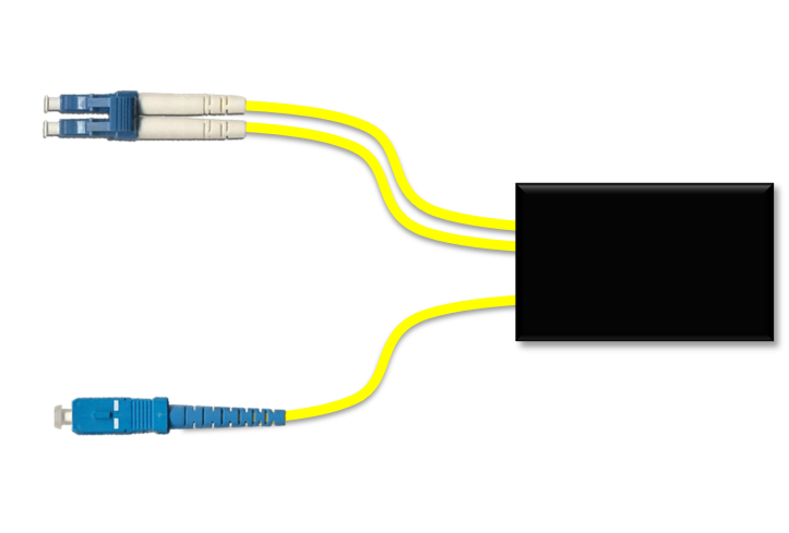 F-WMUX-LH-CP-IY-LS Fiberworks AS  Fiberworks indoor CWDM-PON splitter 3 mm yellow patchcords, LC/UPC - SC/UPC