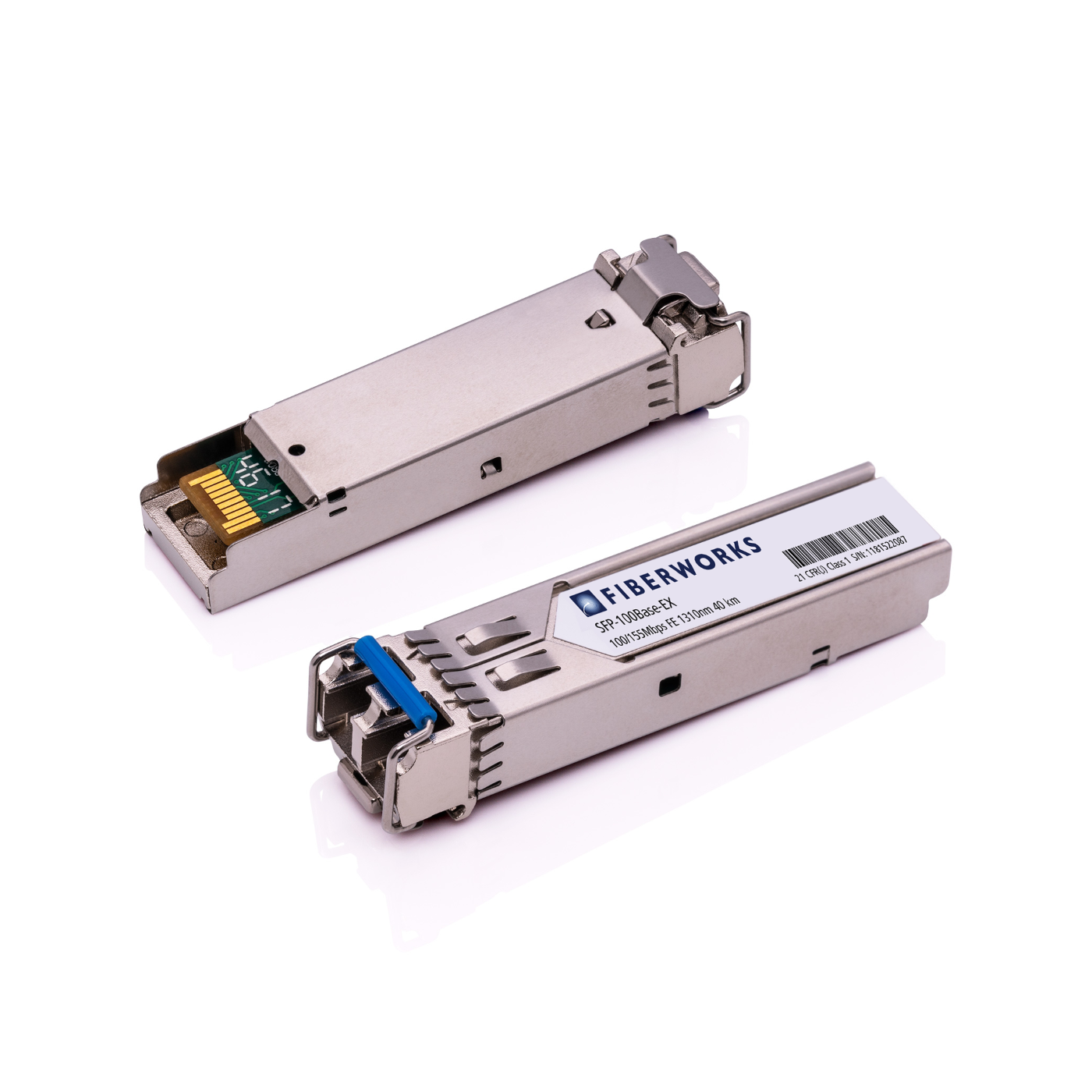 SFP-100Base-EX-U Fiberworks AS FIB-SFP-100Base-EX SFP, 100/155Mbps FE, 40km 1310nm, 27dB, SM, Fiberworks