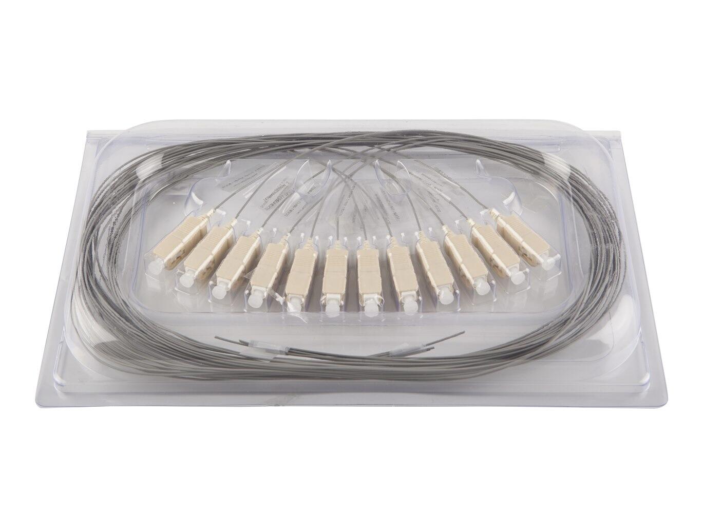 PT-MM6-T9G-SCP-15-BP Fiberworks AS  Fiberhale MM SC/PC 12-pakning 1,5 m 62,5/OM1, 900µm fast kledning, Grå