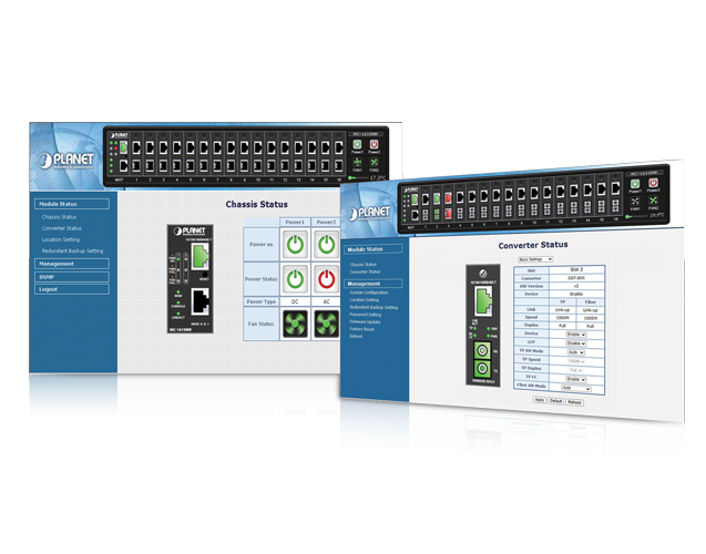 MC-PLANET-MC-1610MR PLANET MC-1610MR MC-1610MR 16-slot Managed Chassis, AC for FST/GST/XST series media converters