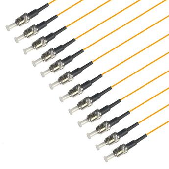 PT-MM5-T9O-STP-15-BP Fiberworks AS  Pigtail MM ST/PC 12-pack blister 1,5 m 50/OM2, 900µm tight buffer, Orange