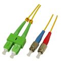 Snor SM DPX SC/APC-FC/UPC 1,5 m 9/OS2 G.657.A2 2x &#248;2mm Gul