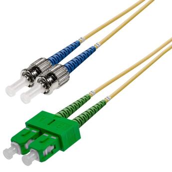 P-SM9-D3Y-SCA-STU-xx Fiberworks AS  Snor SM DPX SC/APC-ST/UPC xx m 9/OS2 G.657.A2 2x ø2mm Gul