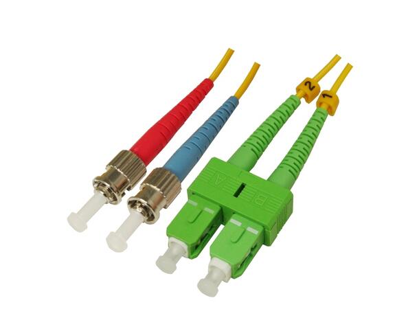 Snor SM DPX SC/APC-ST/UPC xx m 9/OS2 G.657.A2 2x ø2mm Gul 