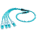 Forgrening MPO8(f) - 8x LC/PC, 5 m MM OM3 50/125µm, ø3 mm Aqua