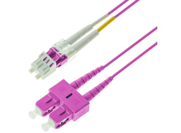 Snor MM DPX LC/PC-SC/PC 30 m 50/OM4 BIF 2x ø2mm Erika Fiolett 