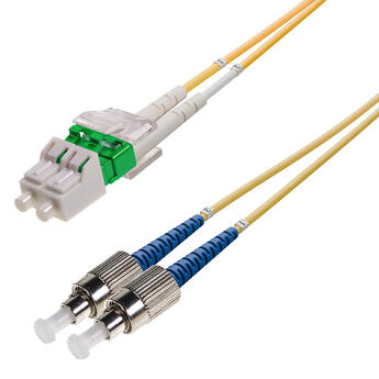 P-SM9-D2Y-LCA-FCU-xx Fiberworks AS  Snor SM DPX LC/APC-FC/UPC xx m 9/OS2 G.657.A2 2x ø2mm Gul