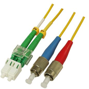 P-SM9-D2Y-LCA-FCU-xx Fiberworks AS  Snor SM DPX LC/APC-FC/UPC xx m 9/OS2 G.657.A2 2x &#248;2mm Gul