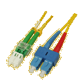 Snor SM DPX LC/APC-SC/UPC 1,5 m 9/OS2 G.657.A2 2x ø2mm Gul