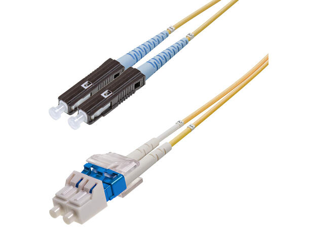 Snor SM DPX MU/UPC-LC/UPC xx m 9/OS2 G.657.A2 2x ø2mm Gul 