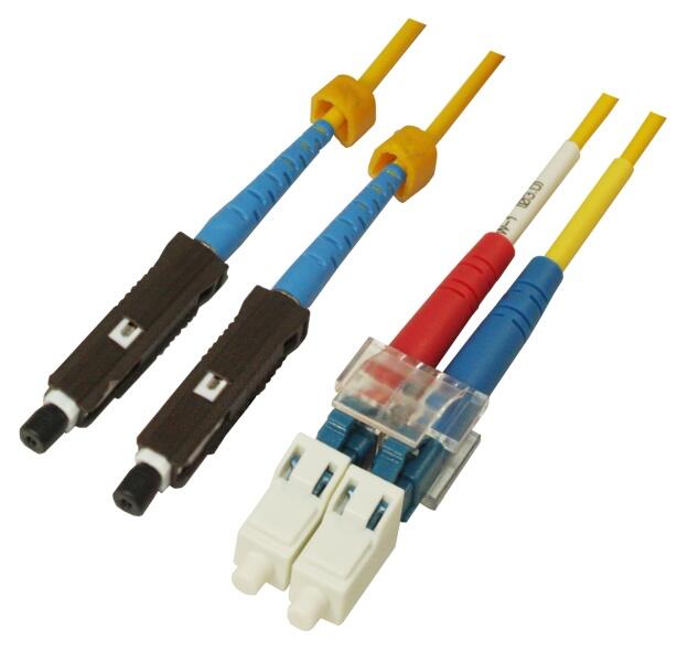 P-SM9-D2Y-MUU-LCU-xx Fiberworks AS  Snor SM DPX MU/UPC-LC/UPC xx m 9/OS2 G.657.A2 2x &#248;2mm Gul