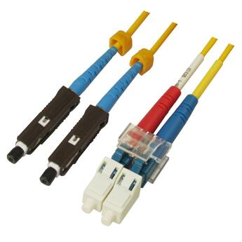 P-SM9-D2Y-MUU-LCU-xx Fiberworks AS  Snor SM DPX MU/UPC-LC/UPC xx m 9/OS2 G.657.A2 2x &#248;2mm Gul
