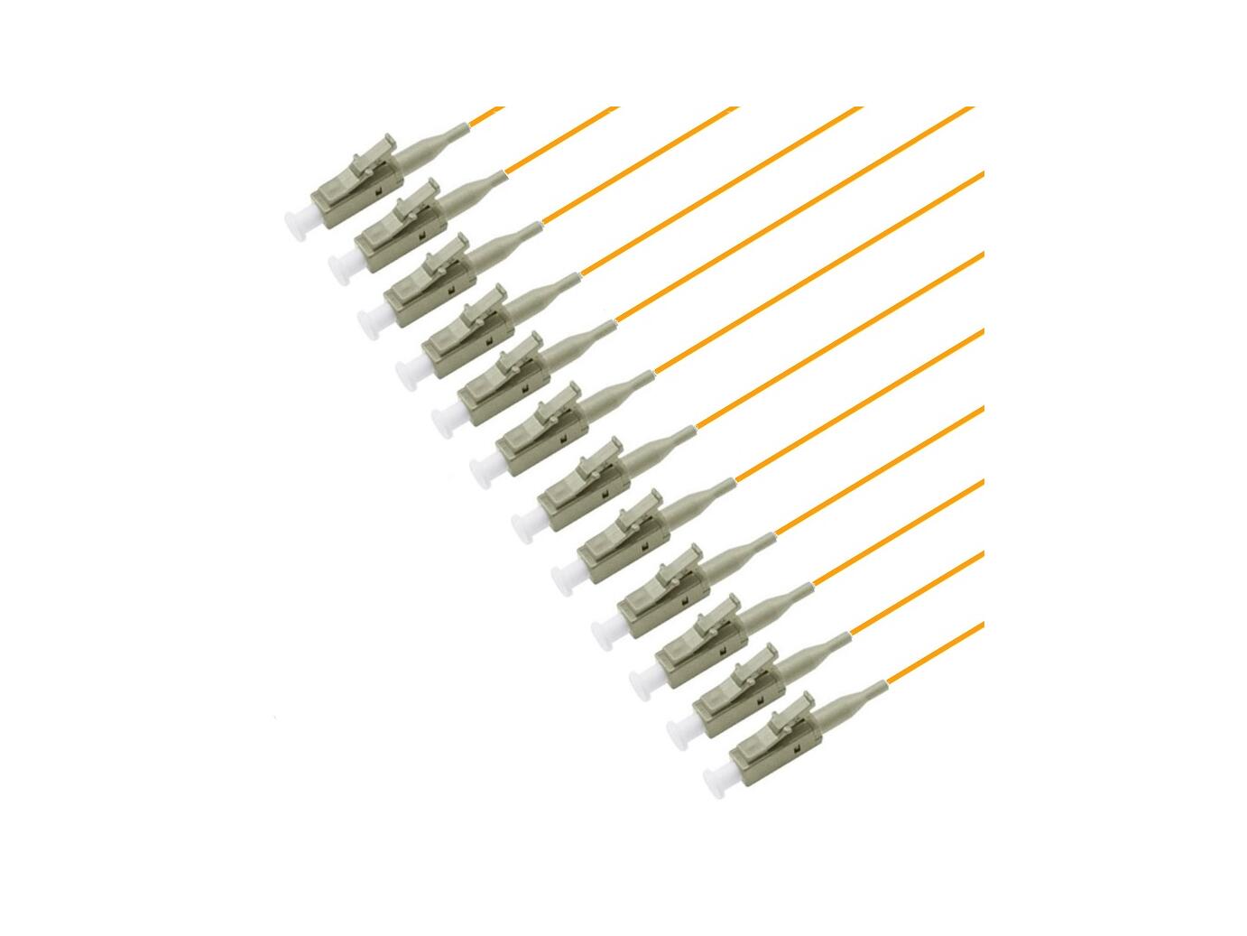 PT-MM5-T9O-LCP-15-BP Fiberworks AS  Pigtail LC/PC 12-pack blister 1,5 m 50/OM2, 900µm tight buffer, Orange