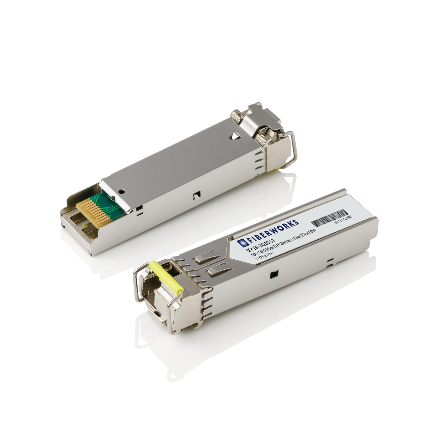 SFP-MR-BX20D-53 Fiberworks AS  SFP BiDi, Multirate 100M-2.7G, DDM, 20km TX/RX=1550/1310nm, 14dB, LC