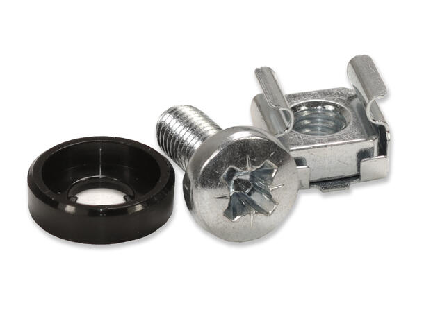 Set of M6 rackscrew, nut and washer Bag of 50 pcs screw, washer and racknut 