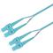 P-OM3-D3A-SCP-SCP-xx Fiberworks AS  Snor MM DPX SC/PC-SC/PC xx m 50/OM3 BIF 2x ø2mm Aqua