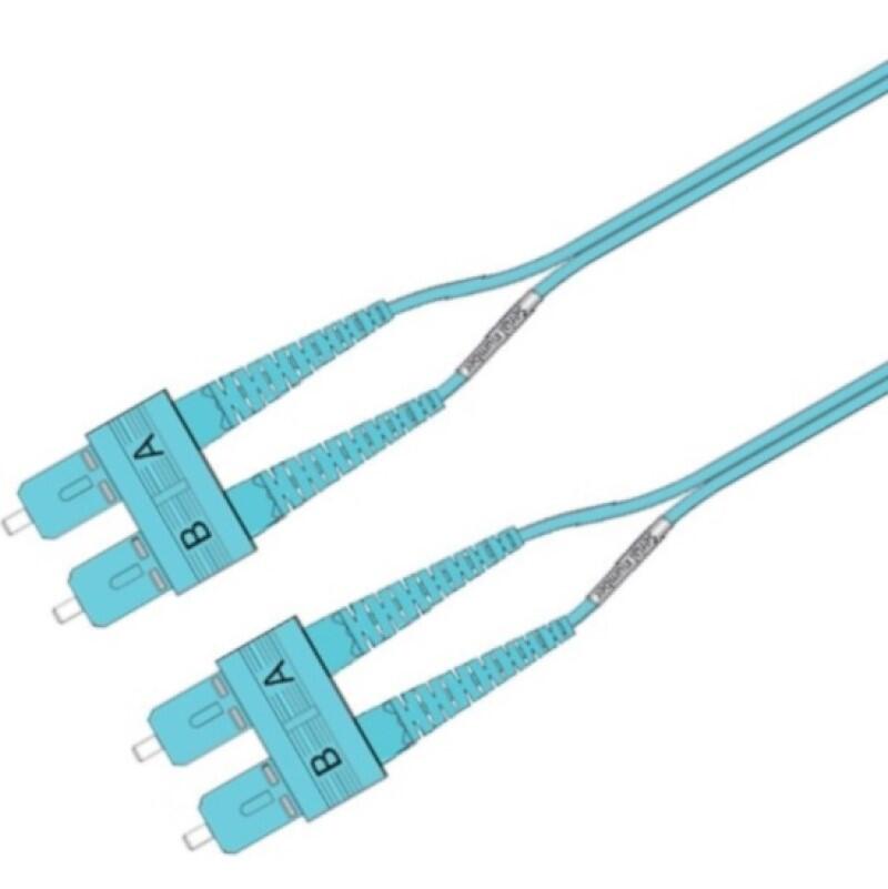 P-OM3-D3A-SCP-SCP-xx Fiberworks AS  Snor MM DPX SC/PC-SC/PC xx m 50/OM3 BIF 2x &#248;2mm Aqua