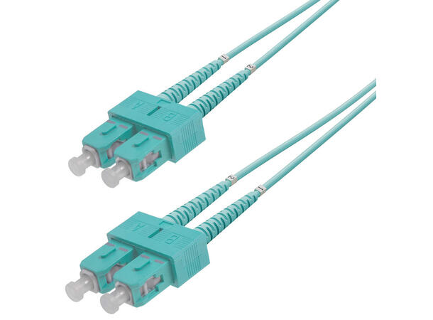 Snor MM DPX SC/PC-SC/PC xx m 50/OM3 BIF 2x ø2mm Aqua 