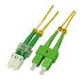 Snor SM DPX LC/APC-SC/APC 5 m 9/OS2 G.657.A2 2x &#248;2mm Gul