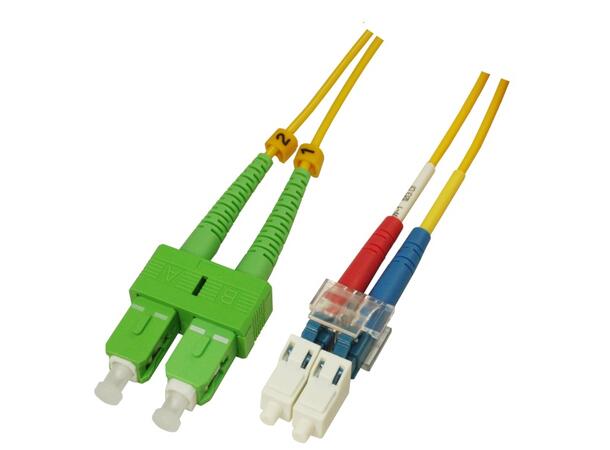 Snor SM DPX SC/APC-LC/UPC xx m 9/OS2 G.657.A2 2x ø2mm Gul 