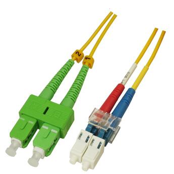 P-SM9-D2Y-SCA-LCU-xx Fiberworks AS  Snor SM DPX SC/APC-LC/UPC xx m 9/OS2 G.657.A2 2x &#248;2mm Gul