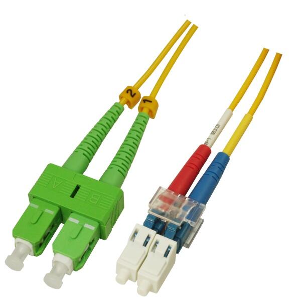 P-SM9-D2Y-SCA-LCU-xx Fiberworks AS  Snor SM DPX SC/APC-LC/UPC xx m 9/OS2 G.657.A2 2x &#248;2mm Gul