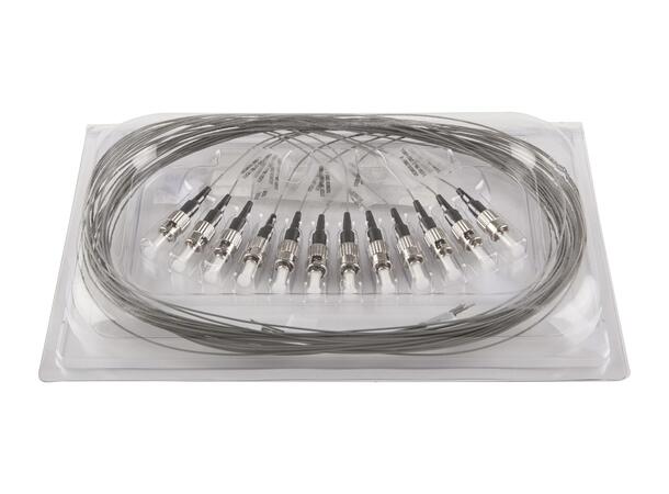 Fiberhale MM ST/PC 12-pakning 1,5 m 62,5/OM1, 900µm fast kledning, Grå 