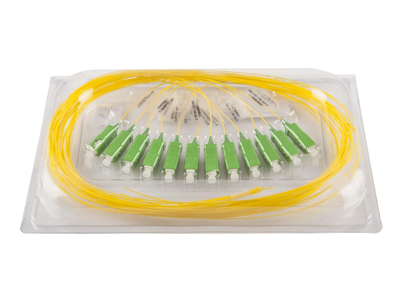 PT-SM9-T9Y-SCA-15-BP Fiberworks AS  Pigtail  SM SC/APC 12-pack blister 1,5 m G.657.A1, 900µm tight buffer, Yellow