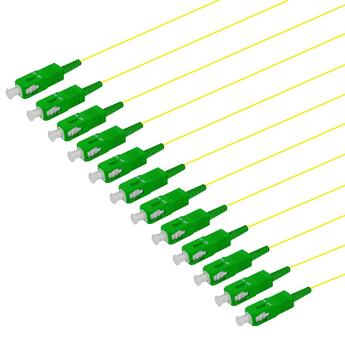PT-SM9-T9Y-SCA-15-BP Fiberworks AS  Pigtail  SM SC/APC 12-pack blister 1,5 m G.657.A1, 900µm tight buffer, Yellow