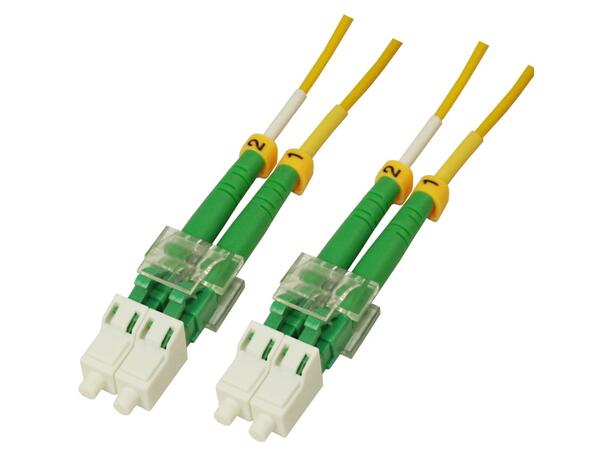 Snor SM DPX LC/APC-LC/APC xx m 9/OS2 G.657.A2 2x ø2mm Gul 