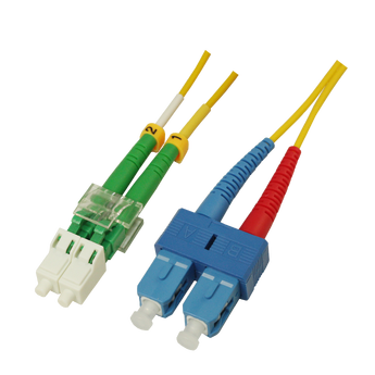 P-SM9-D2Y-LCA-SCU-xx Fiberworks AS  Snor SM DPX LC/APC-SC/UPC xx m 9/OS2 G.657.A2 2x &#248;2mm Gul